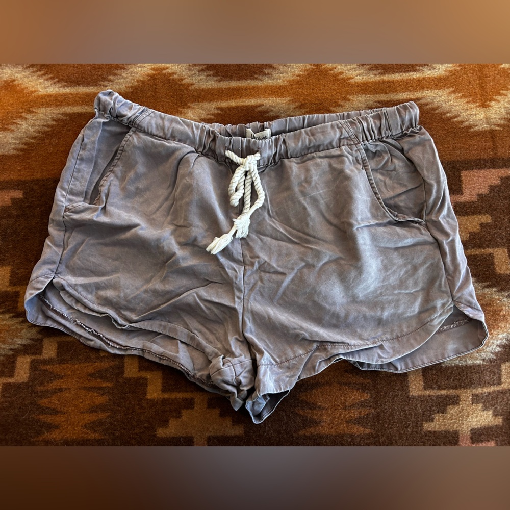 UpWest Taupe Drawstring Waist Shorts